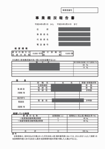 事業概況報告書のサンプル